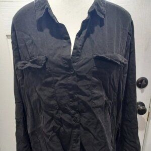 Velvet Heart Women Black Button Up Shirt Size Large